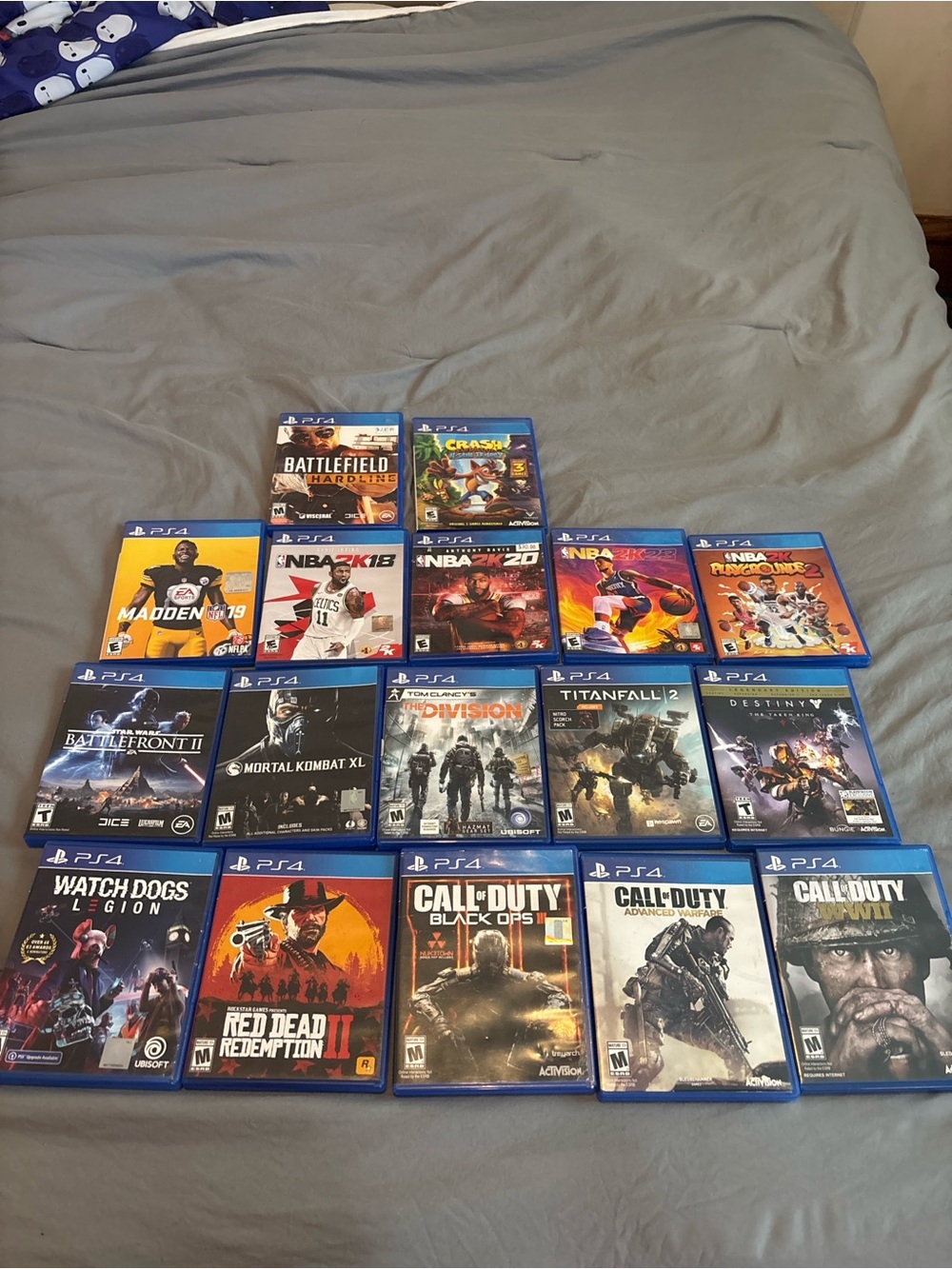 Sony Blue PS4 Game Case Bundle - Multiple Popular Titles